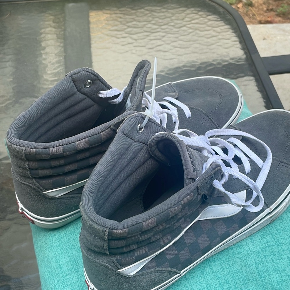 Vans Gray and White Checkered Sneakers